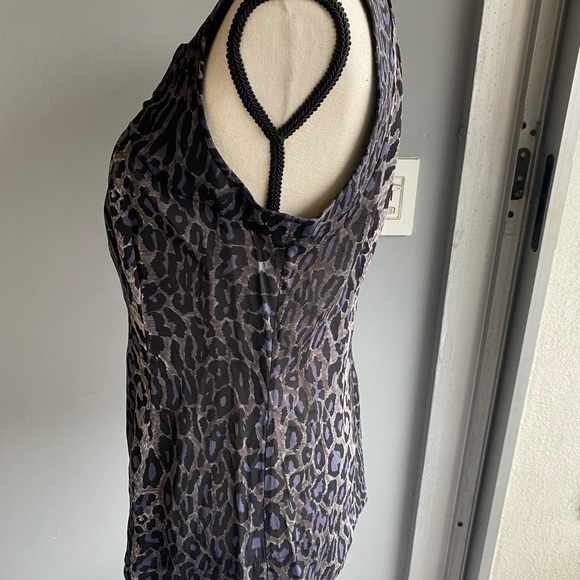 BCBG SILK SLEEVELESS LEOPARD BLOUSE MEDIUM - Picture 3 of 8
